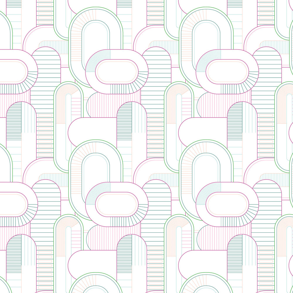 Pacifica Wallpaper - 74 (Pink & Green) - by Coordonne
