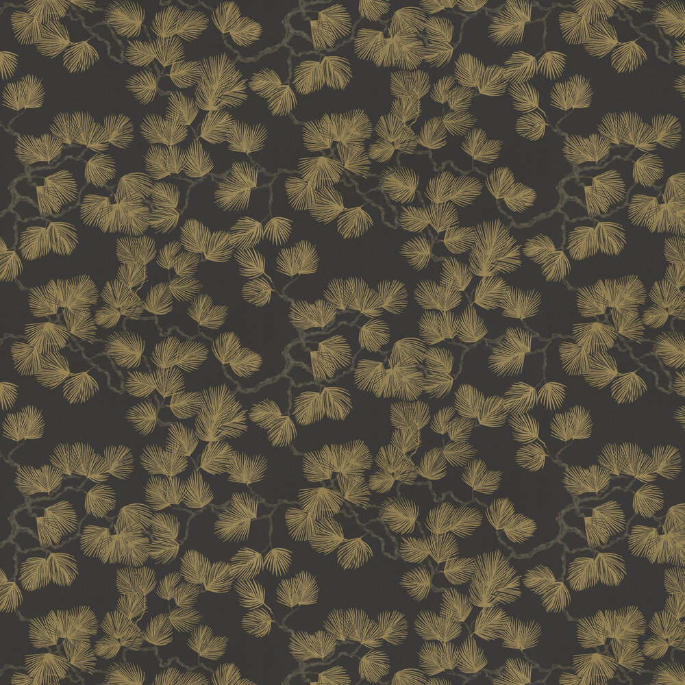 Pine Wallpaper - Gold / Black - by Sandberg