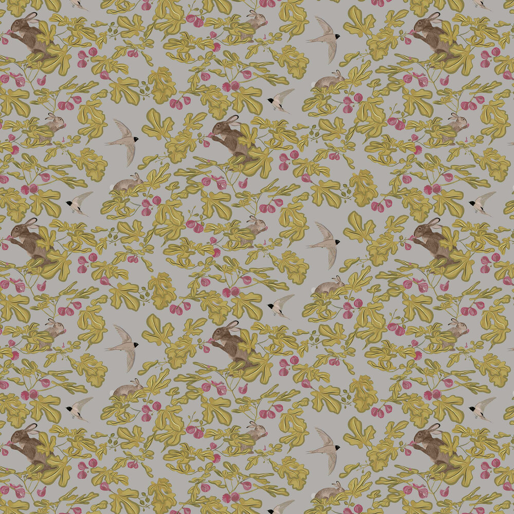 Fig Wallpaper - Grey - by Petronella Hall