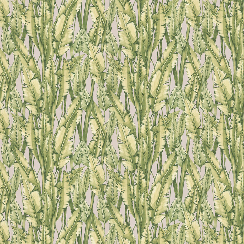 Tiger Leaf Wallpaper - Green - by Osborne & Little