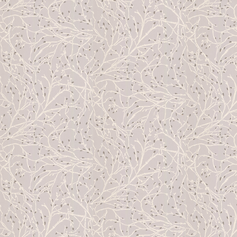 Twiggy Wallpaper - Grey / White / Gilver - by Osborne & Little