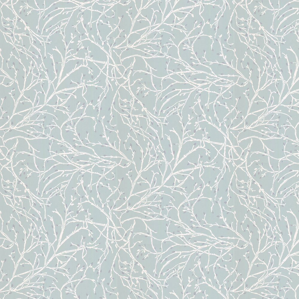 Twiggy Wallpaper - Eau de Nil / White / Silver - by Osborne & Little