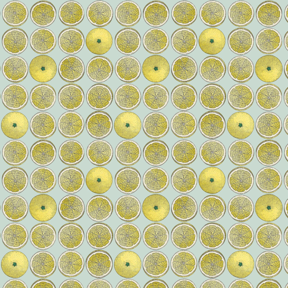 Arance Wallpaper - Lemon / Seafoam - by Cole & Son