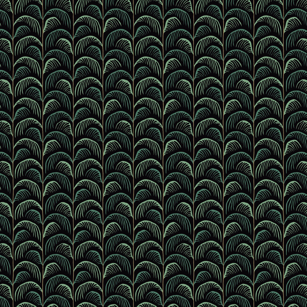 Palm Wallpaper - Black - by Eijffinger