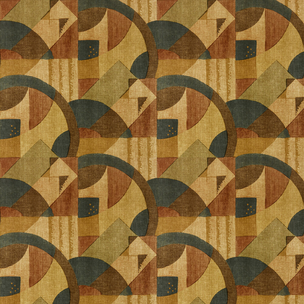 Abstract 1928 Wallpaper - Antique Copper - by Zoffany