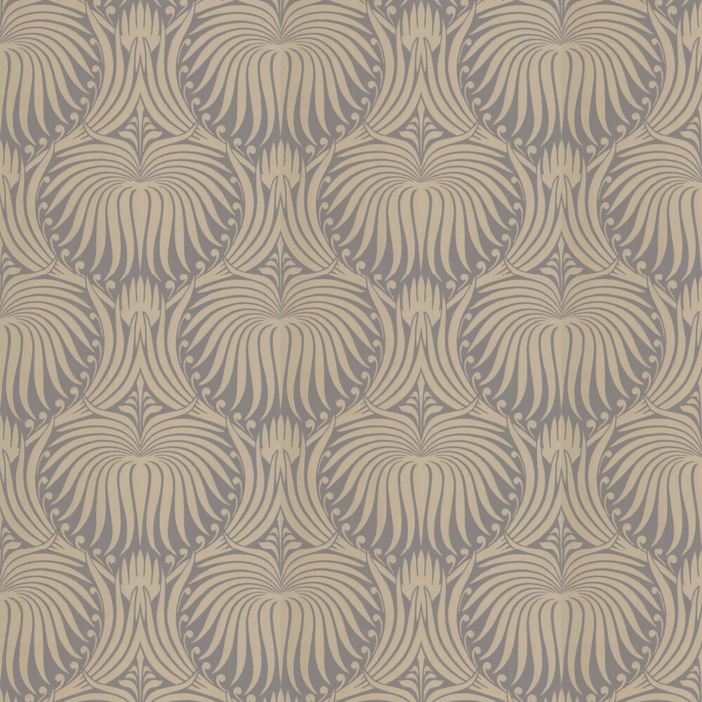 Lotus Wallpaper - Grey / Gilver - by Farrow & Ball