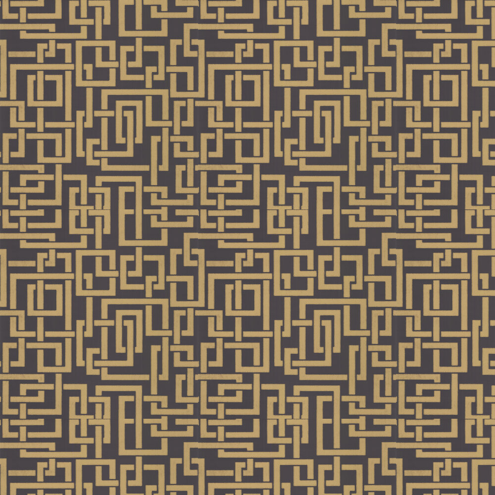 Enigma Wallpaper - Black / Gold - by Farrow & Ball