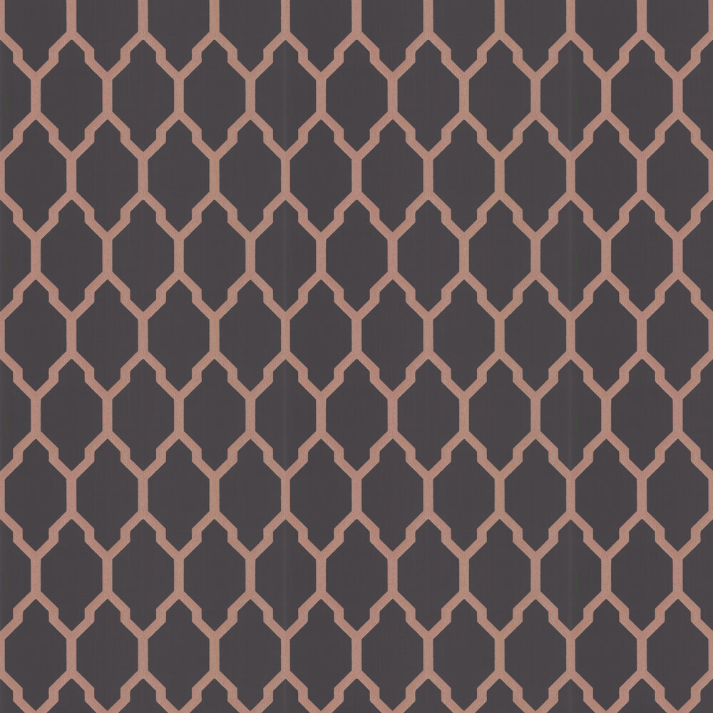 Tessella Wallpaper - Black / Copper - by Farrow & Ball