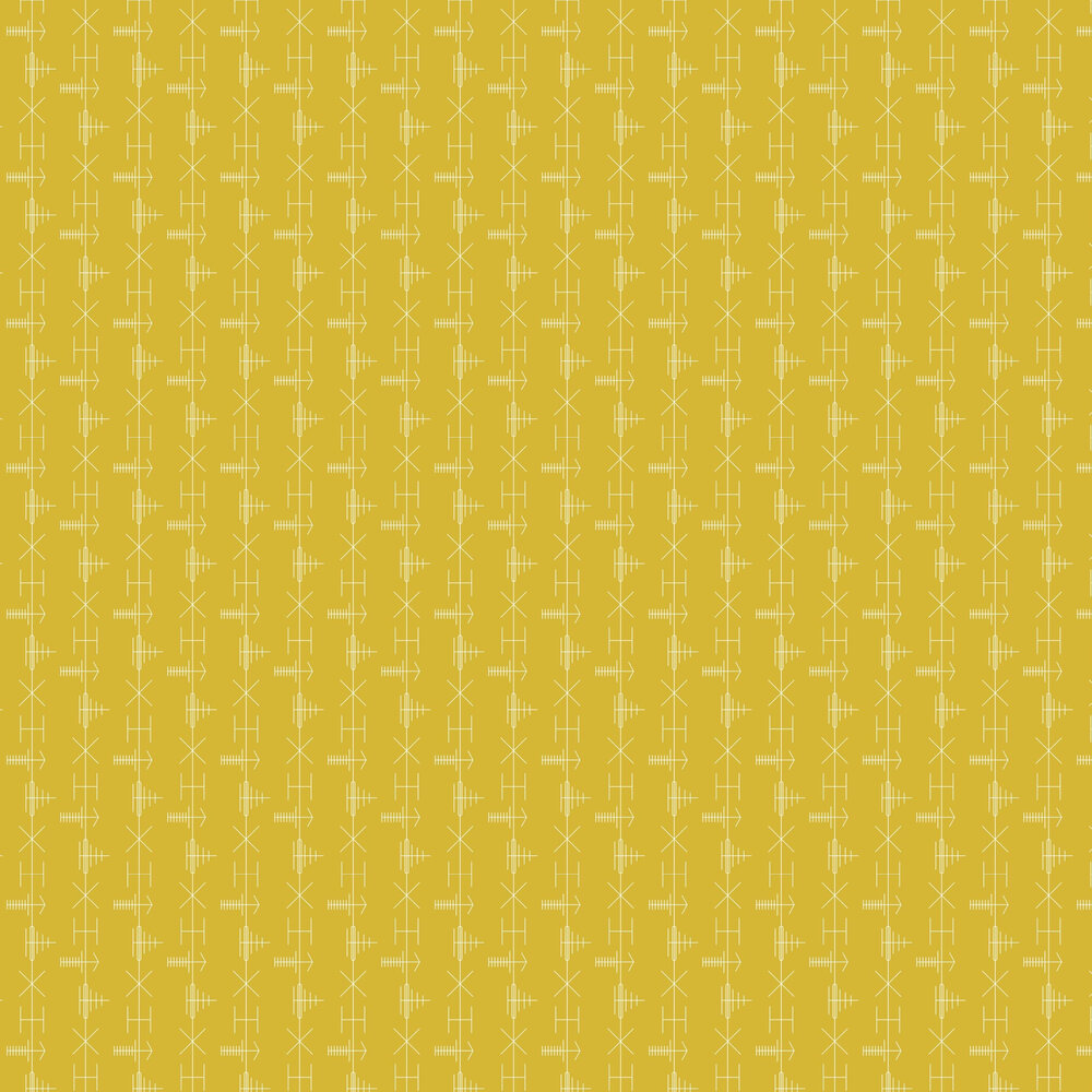 Transmission Wallpaper - Mustard - by Mini Moderns