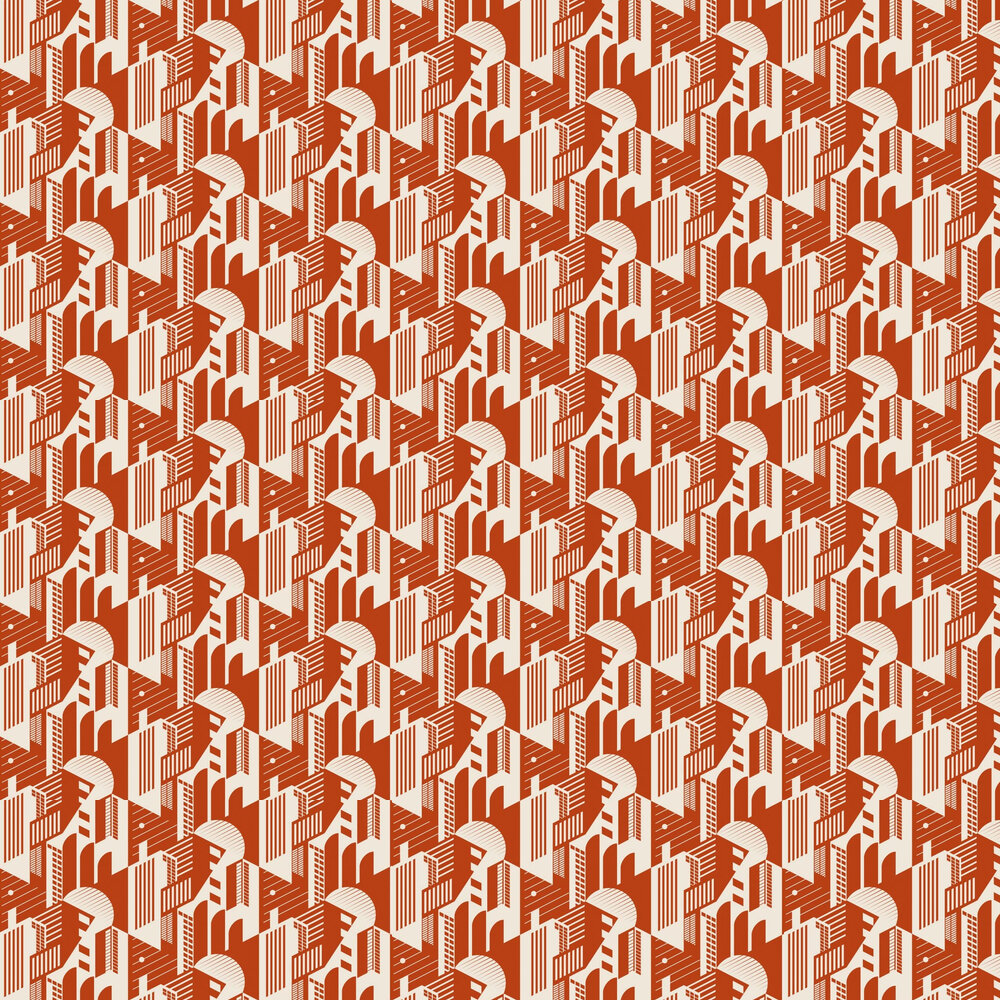 Bauhaus Wallpaper - Harvest Orange - by Mini Moderns