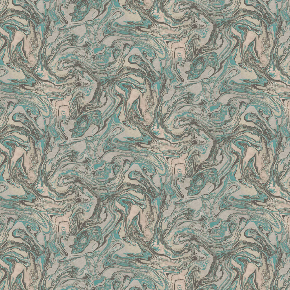 Marbling Wallpaper - Blue - by Albany