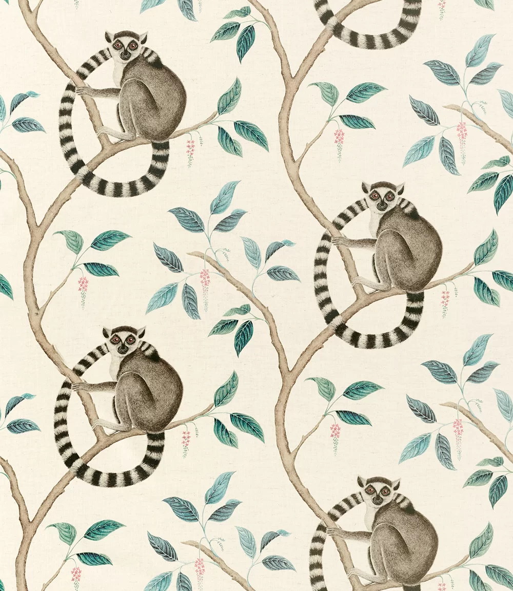 Sanderson Fabric Ringtailed Lemur 226582