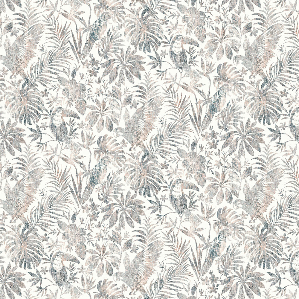Distressed Jungle Wallpaper - Coral - by Albany