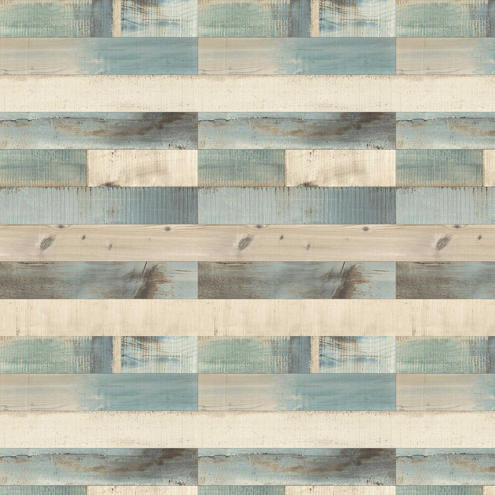 Floor Boards Wallpaper - Blue  / Grey  - by Albany