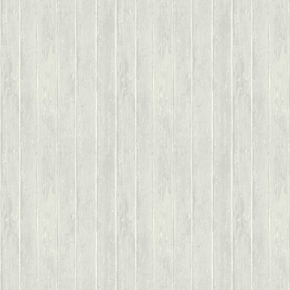 Distressed Decking Wallpaper - Silver Grey - by Albany