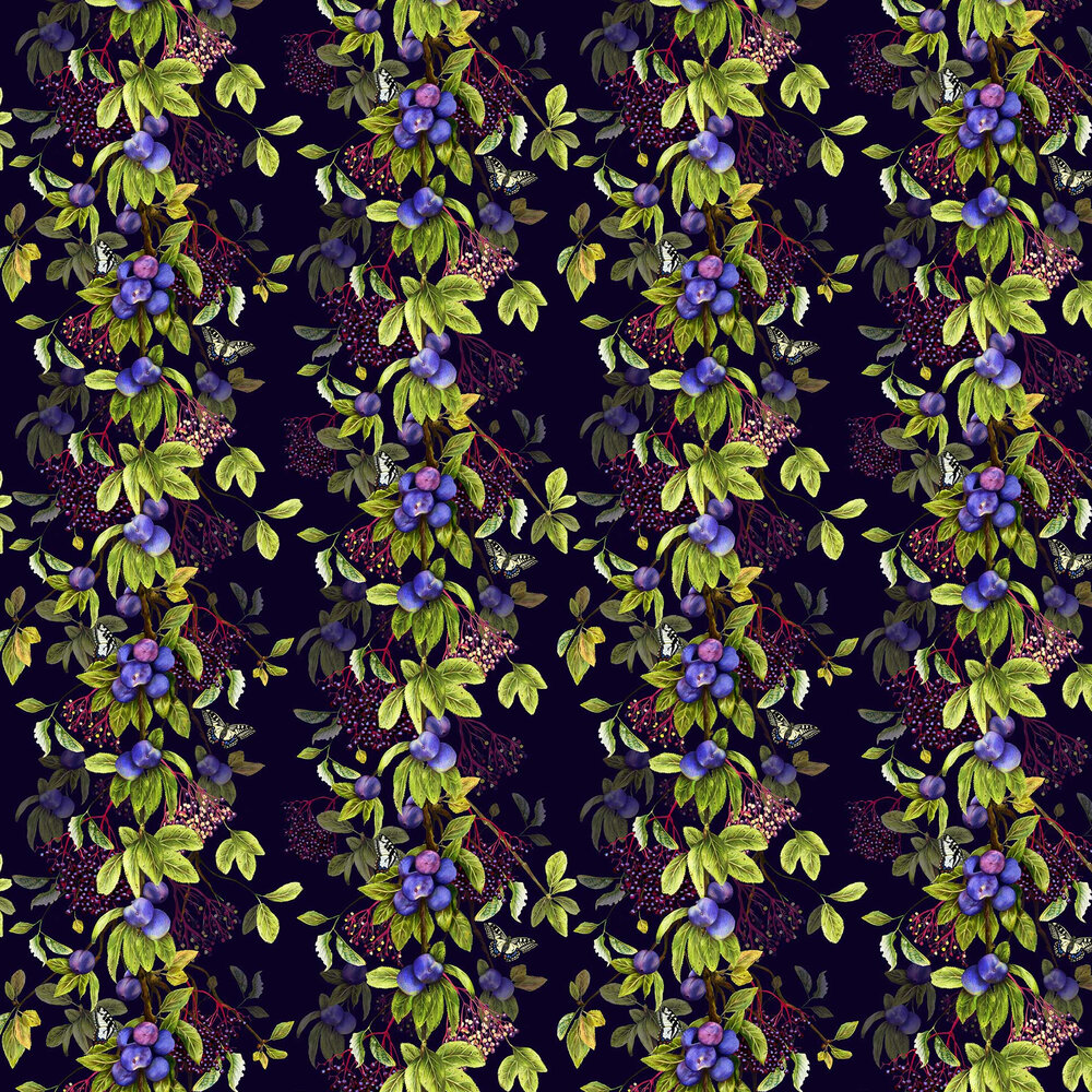 Damson Wallpaper - Nightshade - by Isabelle Boxall