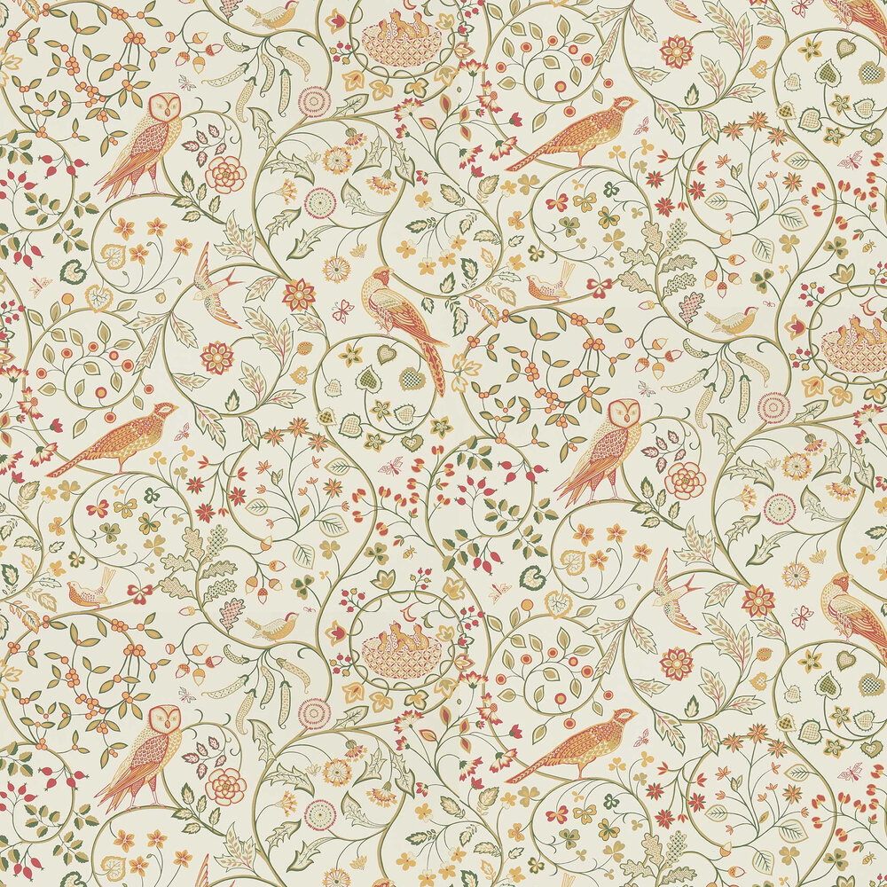 Newill Wallpaper - Ivory Sage - by Morris