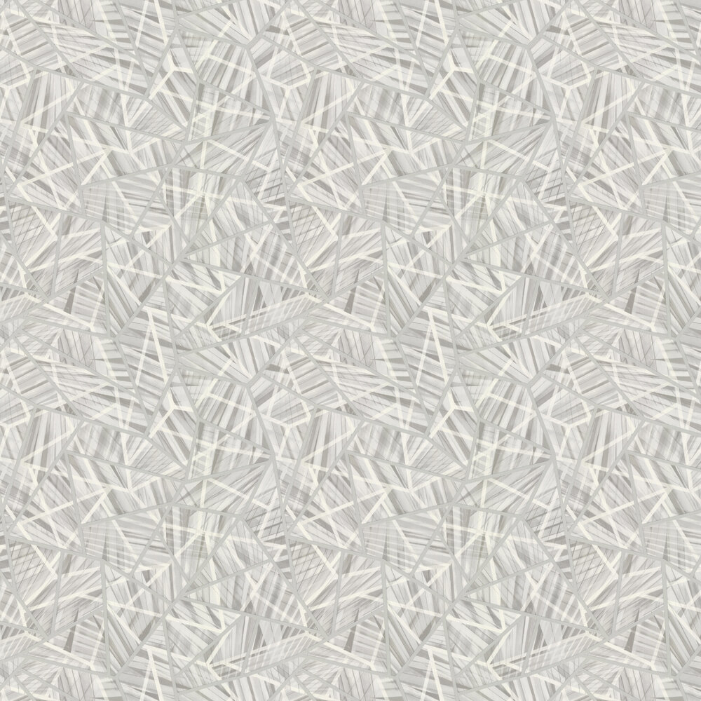 Tropical Geometric Wallpaper - Grey - by Albany