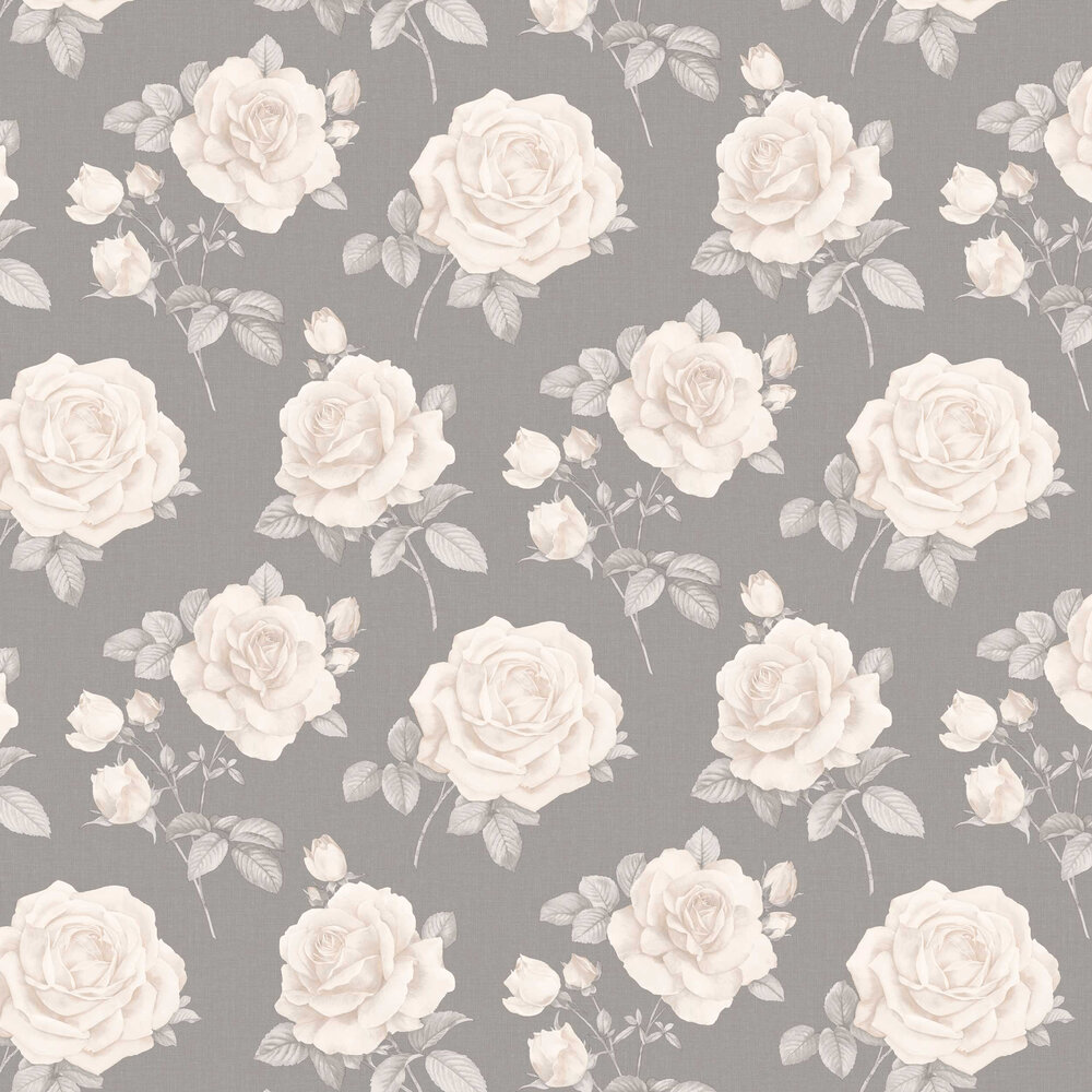 Rosa Wallpaper - Charcoal - by Albany