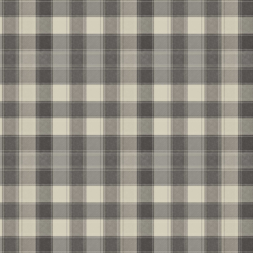 Country Check Wallpaper - Grey - by Arthouse