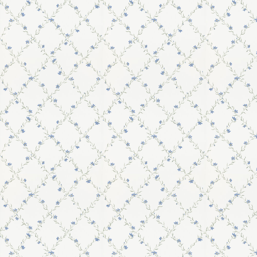Ewa Wallpaper - White / Blue - by Sandberg