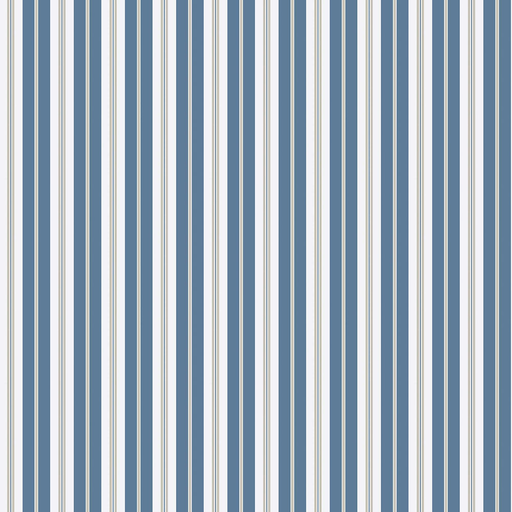 Sandhamn Stripe Wallpaper - Blue / Beige - by Boråstapeter