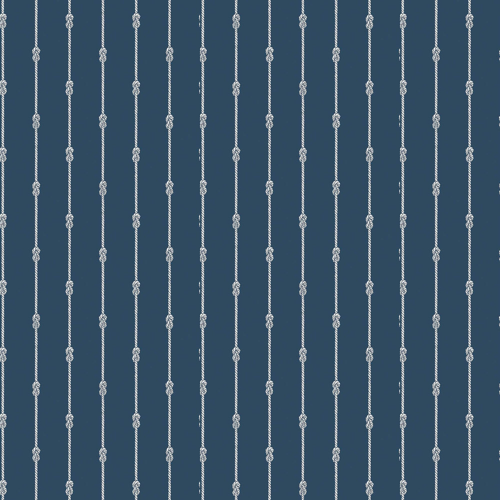 Knot Stripe Wallpaper - Dark Blue - by Boråstapeter