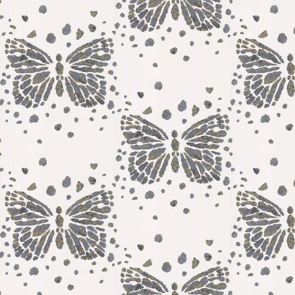 Les Messagers Wallpaper - White/ Grey/ Gold - by Christian Lacroix