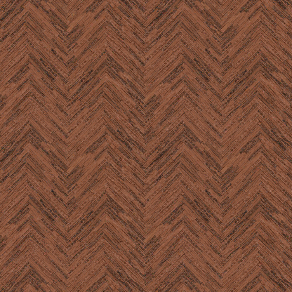 Eterno Tile Wallpaper - Redwood Brown - by Versace