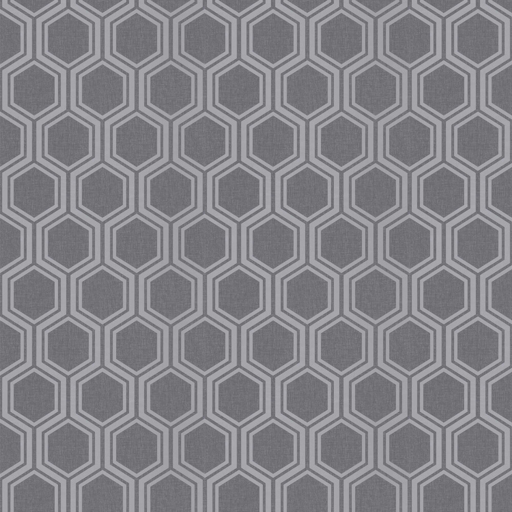 Luxe Hexagon Wallpaper - Gunmetal - by Arthouse