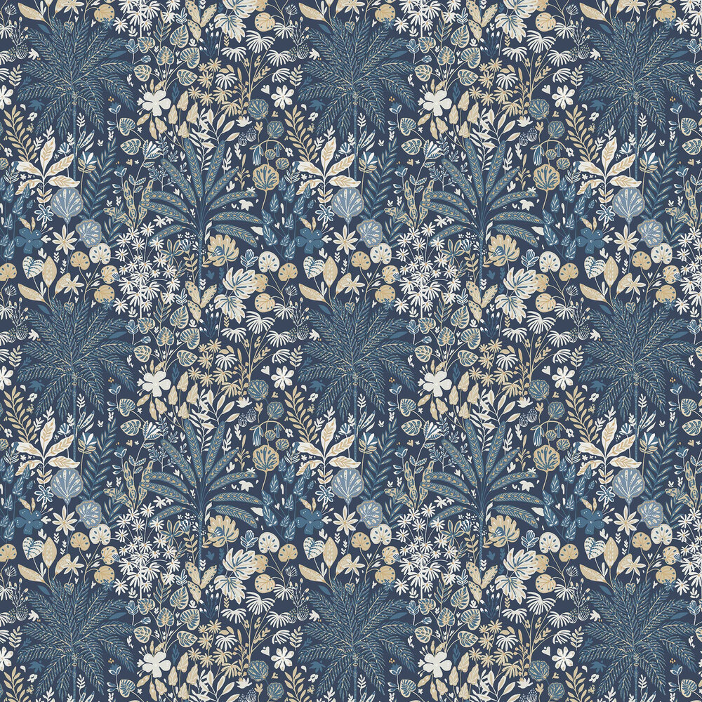 Hope Wallpaper - Dark Blue and Gold - by Caselio