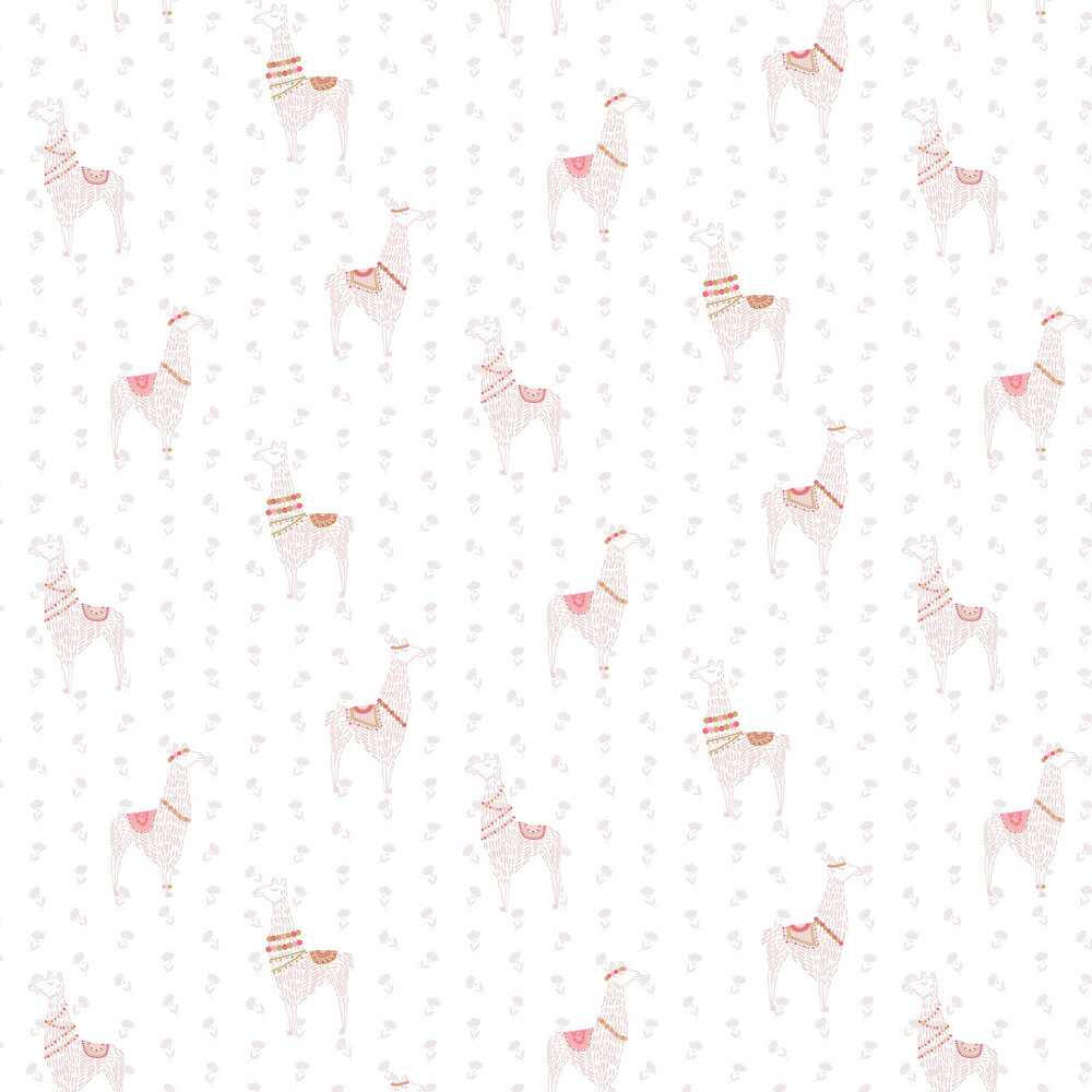 Lamaste Wallpaper - Pale Pink and Gold - by Caselio