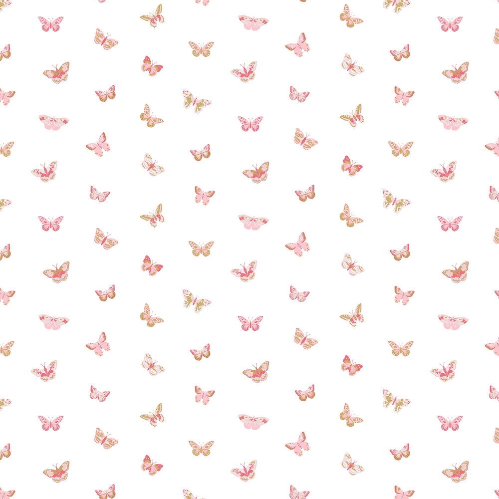 Let's Fly Wallpaper - Pink and Gold - by Caselio