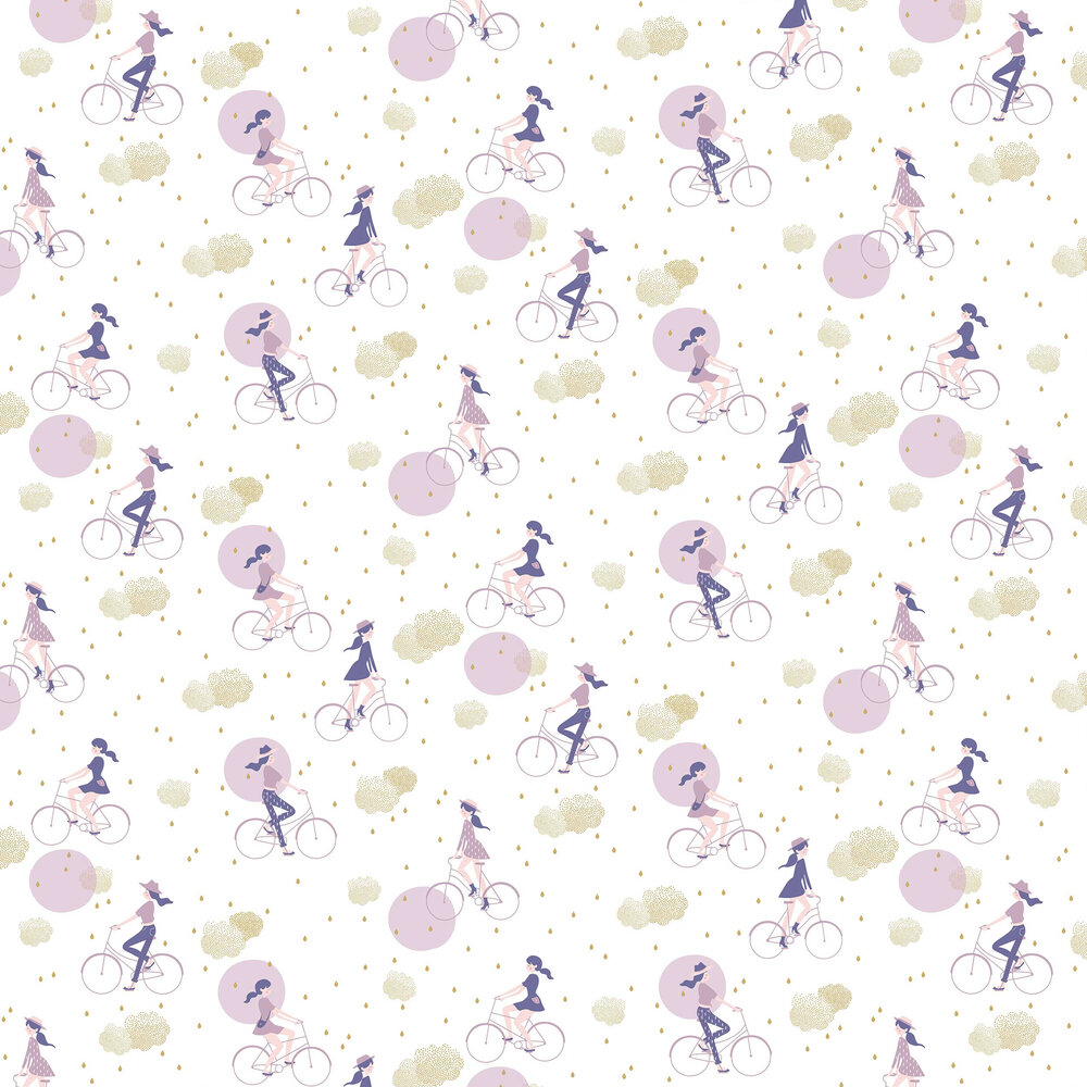 Lucy In The Sky Wallpaper - Violet and Gold - by Caselio