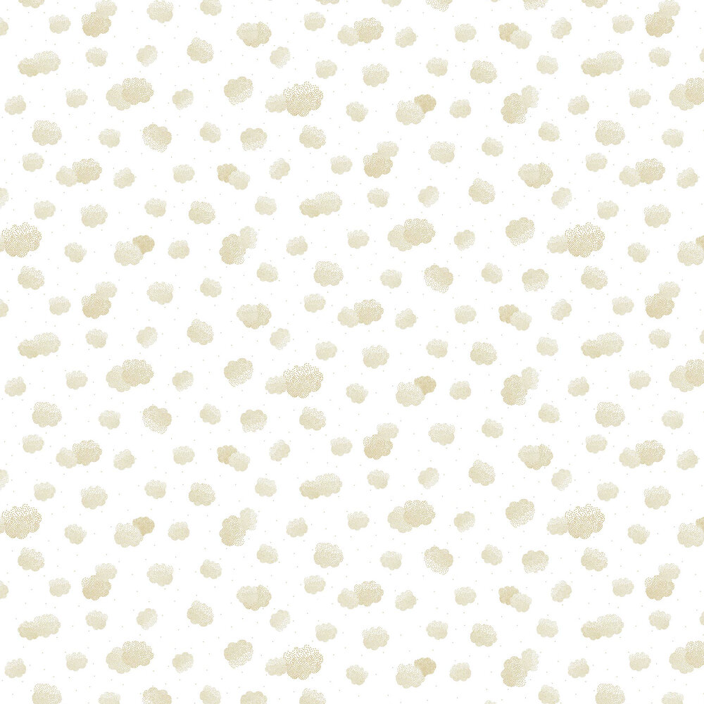 Lucy In The Sky Wallpaper - Gold and White - by Caselio