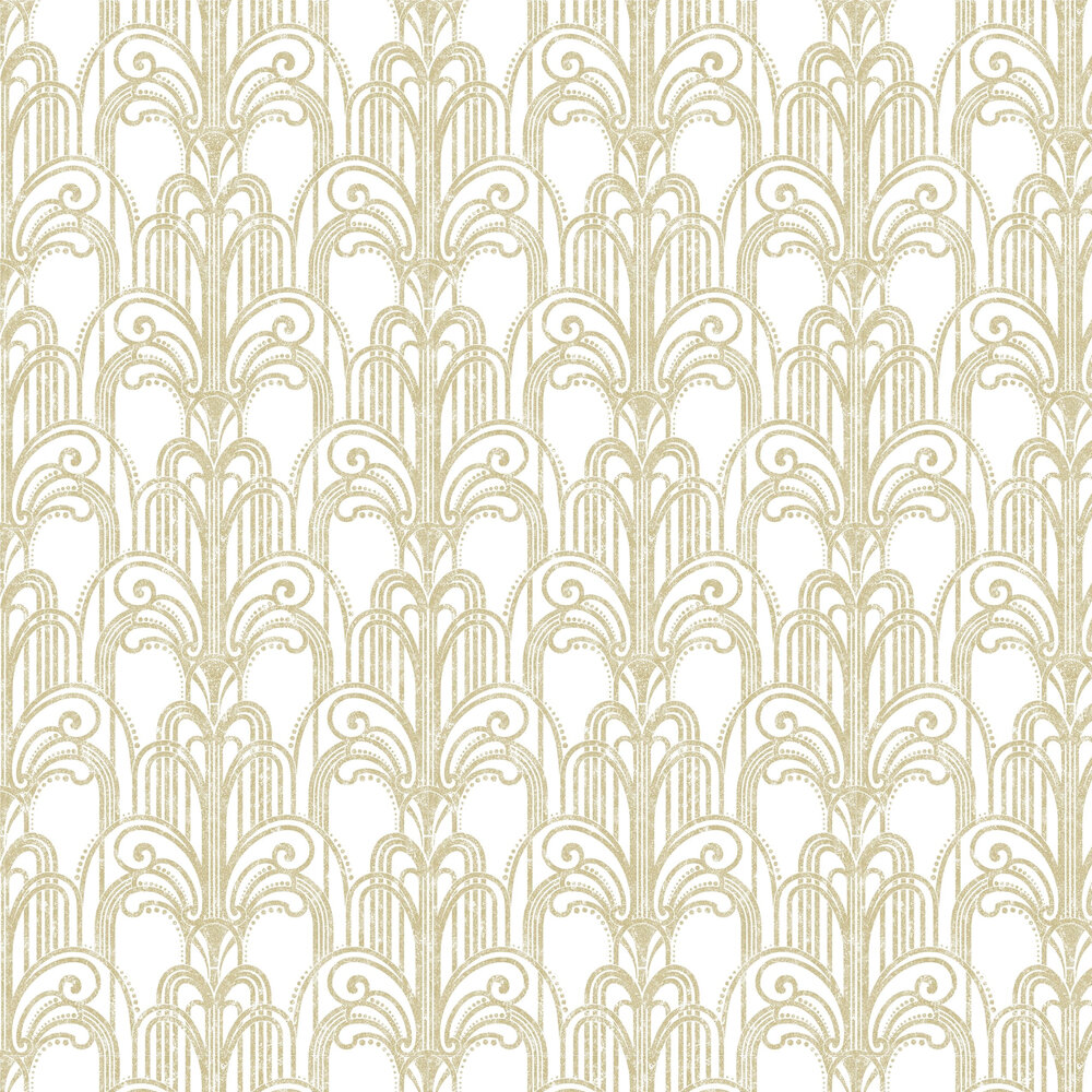 Art Deco Wallpaper - Gold / Pearl - by Graham & Brown