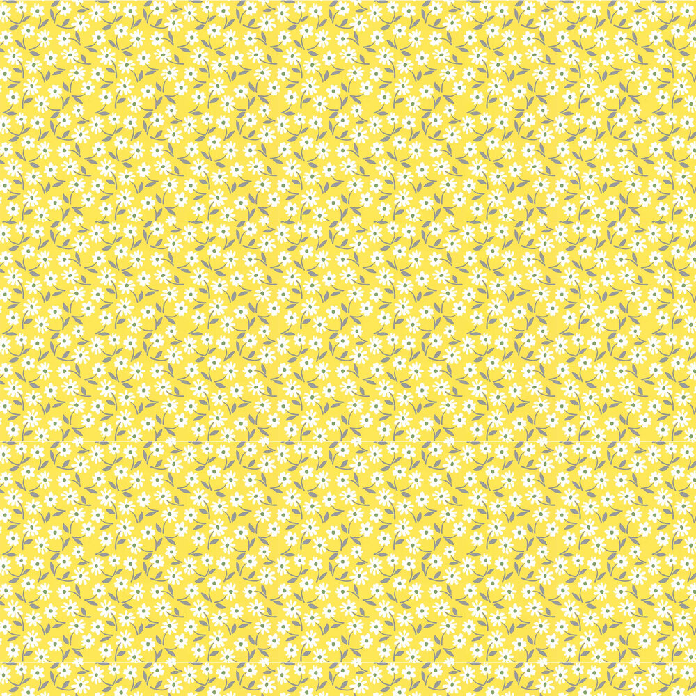 Little Flower Wallpaper - Buttercup Yellow - by Layla Faye
