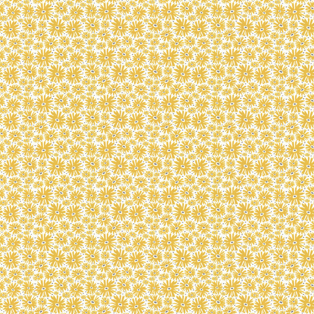 Daisy Wallpaper - Mustard - by Layla Faye