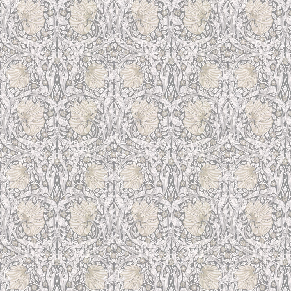 Pimpernel Wallpaper - Linen / Cloud / Grey - by Morris