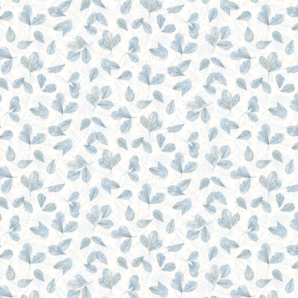 Leaves Wallpaper - Blue - by Galerie