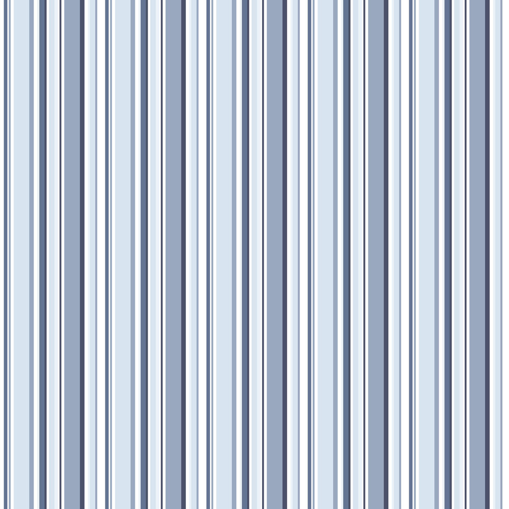 Multi Stripe Wallpaper - Navy / Blue - by Galerie