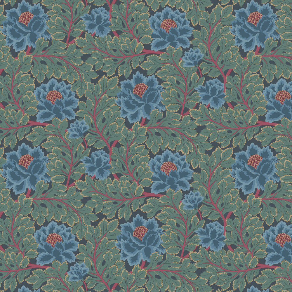 Aurora Wallpaper - Petrol / Teal / Ink - by Cole & Son