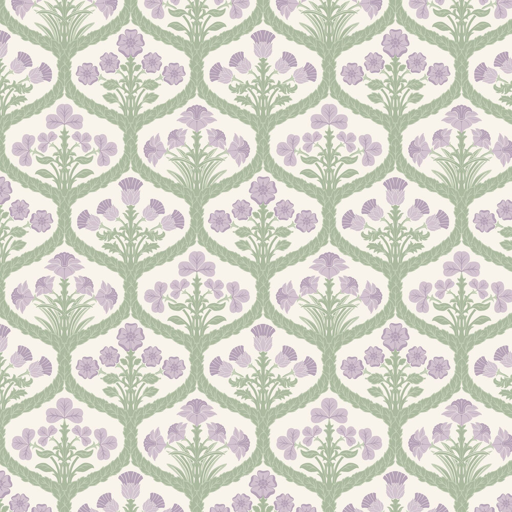 Floral Kingdom Wallpaper - Mulberry / Olive Green / Parchment - by Cole & Son