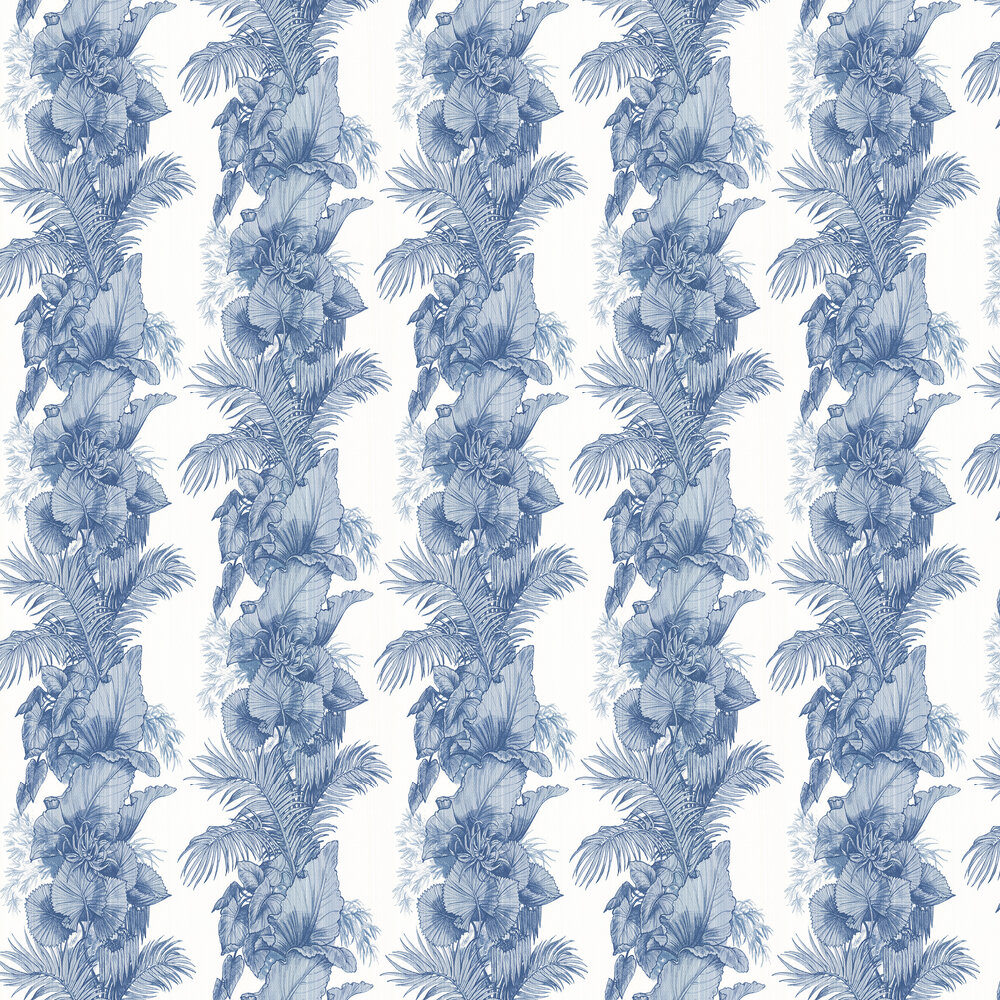 Club Tropicana Wallpaper - Blue - by Laurence Llewelyn-Bowen