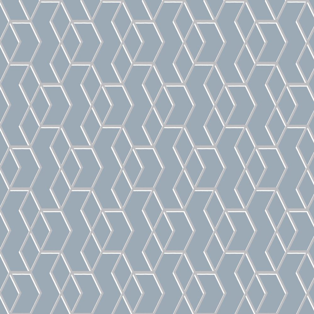 Archetype Wallpaper - Blue / Silver - by Graham & Brown