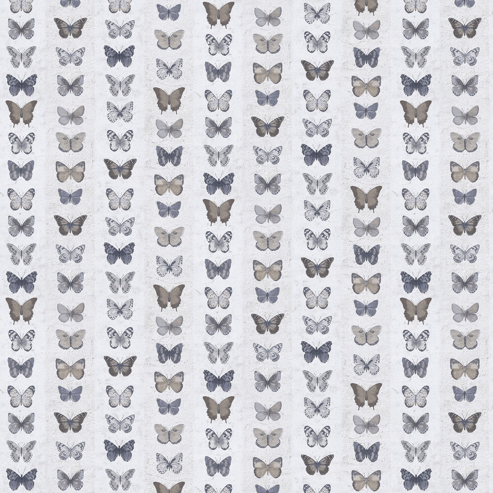 Butterfly Wall Wallpaper - Grey Brown - by Galerie