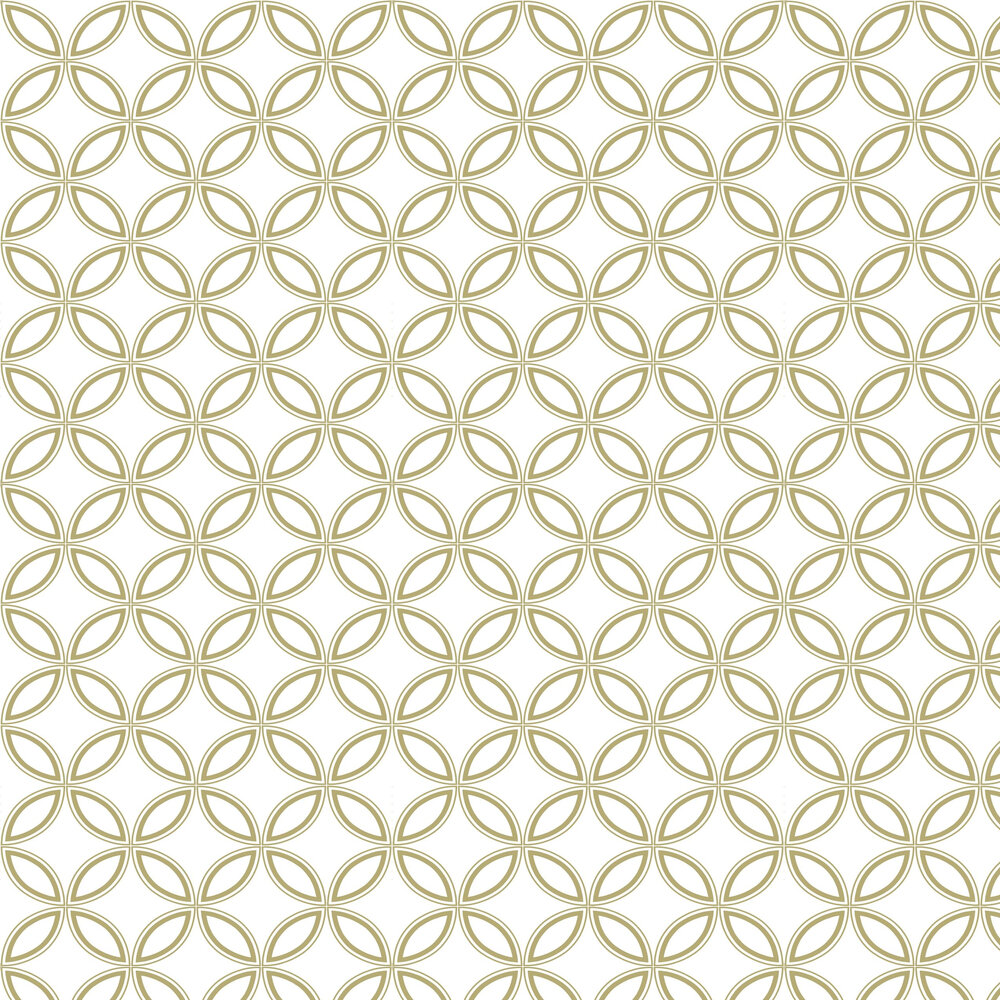 Eternity Wallpaper - White / Gold - by Graham & Brown