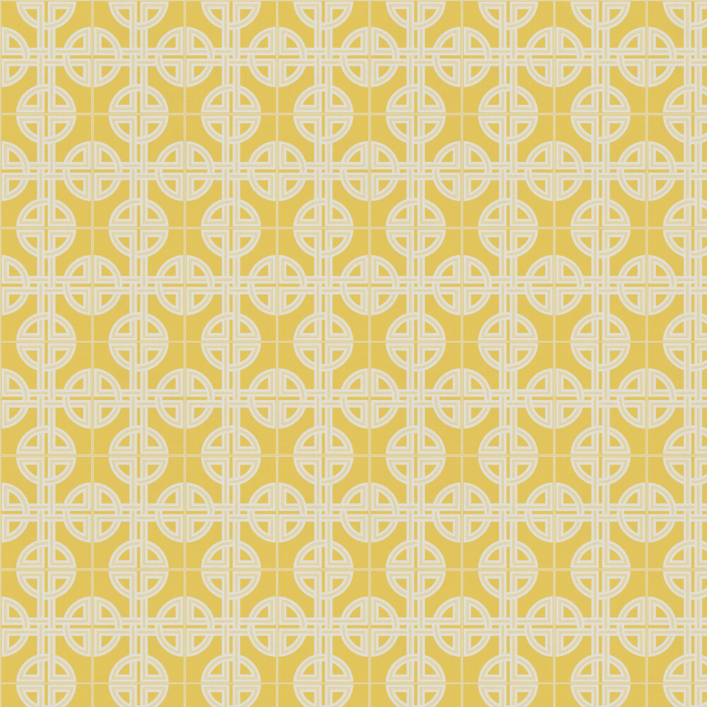 Asian Lattice Wallpaper - Saffron - by Graham & Brown