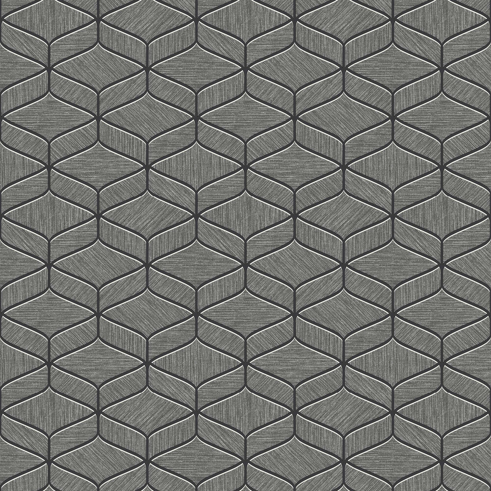 Luciano Geo Wallpaper - Gunmetal - by Albany