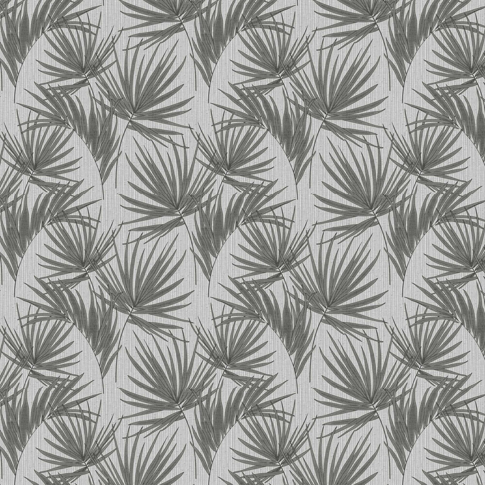 Aurora Palm Wallpaper - Gunmetal - by Albany